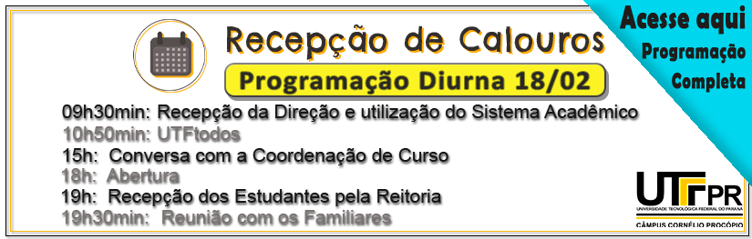 Programação diurna dia 18