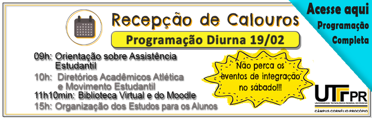 Programação diurna dia 19