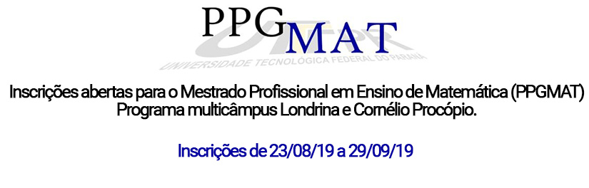 Inscrições para o Mestrado Profissional em Ensino de Matemática