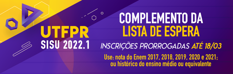 SISU 2022.1 - Inscrições Prorrogadas Complemento Lista de Espera