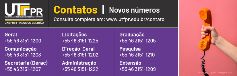 Novos números de telefone UTFPR-FB