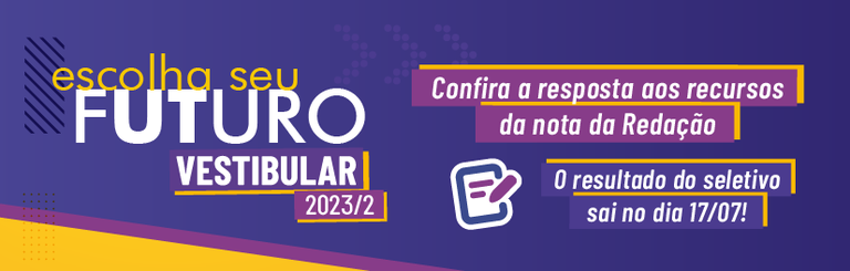 Vestibular 2023/2 - Resposta aos recursos da Redação