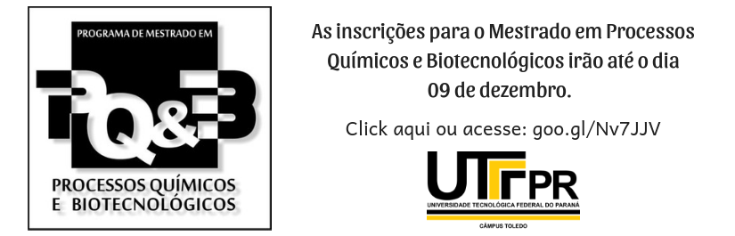 Mestrado em Processos Químicos e Biotecnológicos