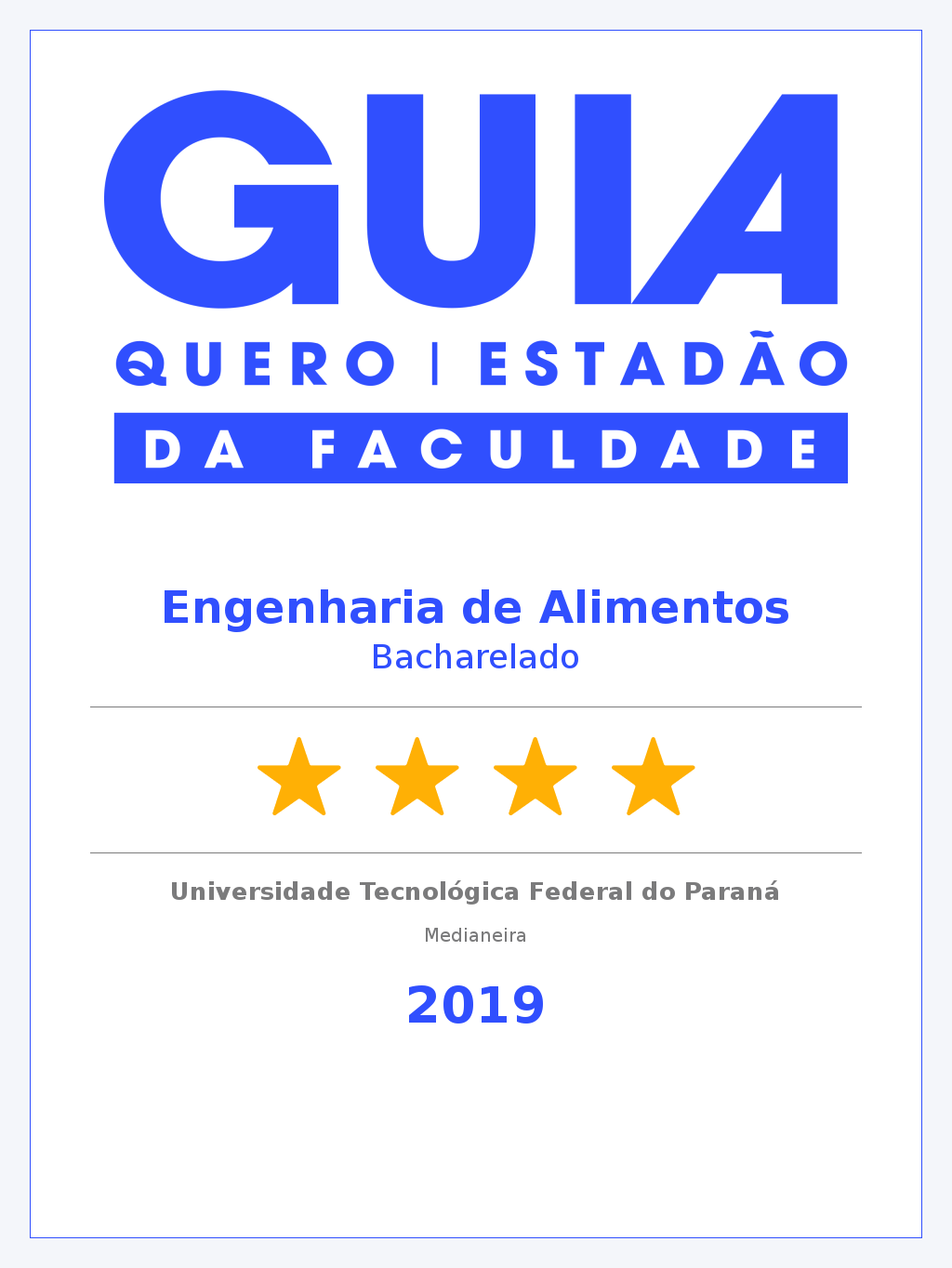 ENGENHARIA DE ALIMENTOS - UTFPR/MD É 4 Estrelas
