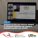 Dissertação do PPGCA é premiada