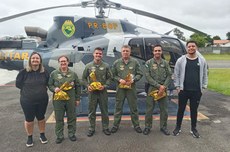 Pesquisadores durante apresentação do aplicativo em Batalhão da Polícia Militar (Foto: Acervo Pessoal)