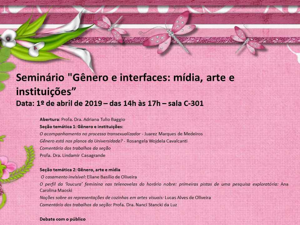 Seminário "Gênero e interfaces: mídia, arte e instituições”