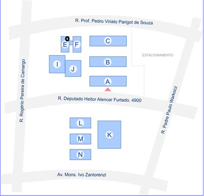 mapa do Núcleo de Línguas da sede Ecoville