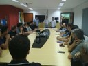 Reunião para a formalização do convênio, com a participação de professores do Departamento de Computação e Empresários da Software by Maringá