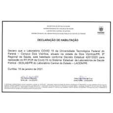 Laboratório de Biologia Molecular da UTFPR Dois Vizinhos obtém habilitação do LACEN para realizar testes de RT-PCR da COVID-19