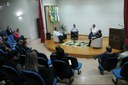 Edson Flessak, Sandro Fontes, Antonio Pedron e Lindomar de Oliveira durante mesa redonda