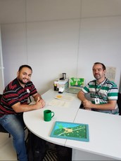 Martín Ocampo e o coordenador do mestrado em Engenharia Ambiental, Rodrigo Lingnau