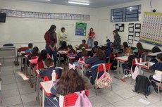 Curso realizado em uma das escolas municipais de Pato Branco (Foto: acervo pessoal)