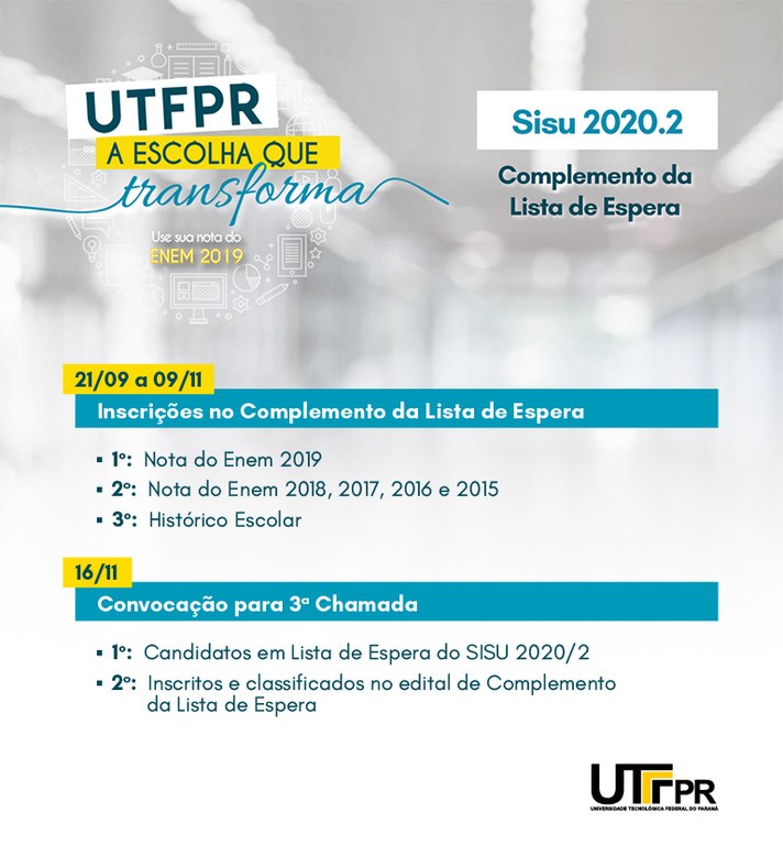 Fluxograma do Complemento da Lista de Espera 2020.2