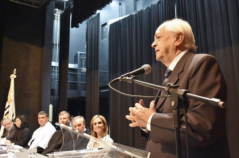 Pedro Wosgrau Filho, durante homenagem do Couni, em 2019 (Foto: Decom)