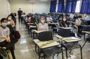 Turma do 1º ano do Técnico Integrado em Informática de Campo Mourão teve aula presencial nesta quinta-feira (Foto: Ascom-CM)