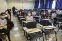 Turma do 1º ano do Técnico Integrado em Informática de Campo Mourão teve aula presencial nesta quinta-feira (Foto: Ascom-CM)