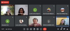 Participantes da defesa de Mestrado durante a sessão virtual.
